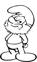 A coloring page of the smurfs